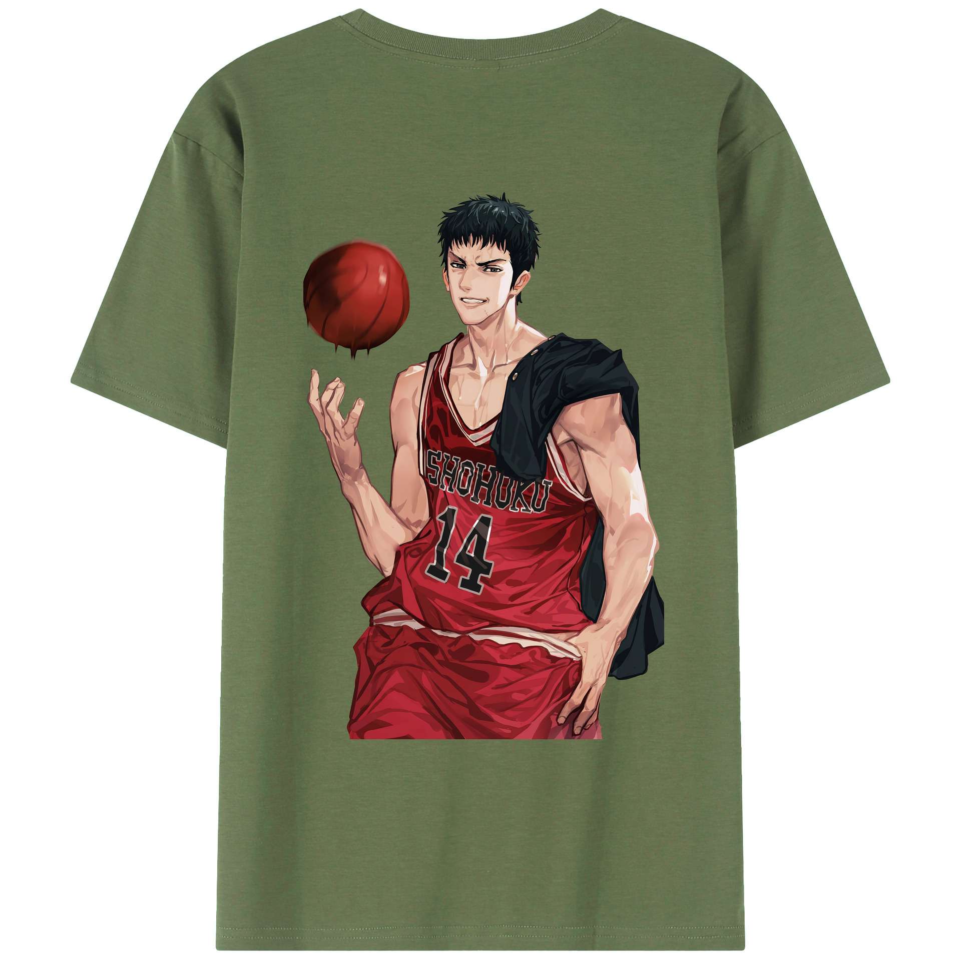 （画像用） SLAM DUNK／スラムダンク 綿100％ メンズ半袖Tシャツ（バックプリント） 通気性